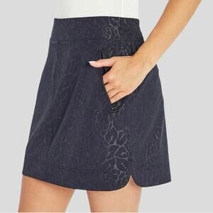 Orvis Active Skirt Skort Womens Size S Black Floral Rose Golf Travel Sporty Prep